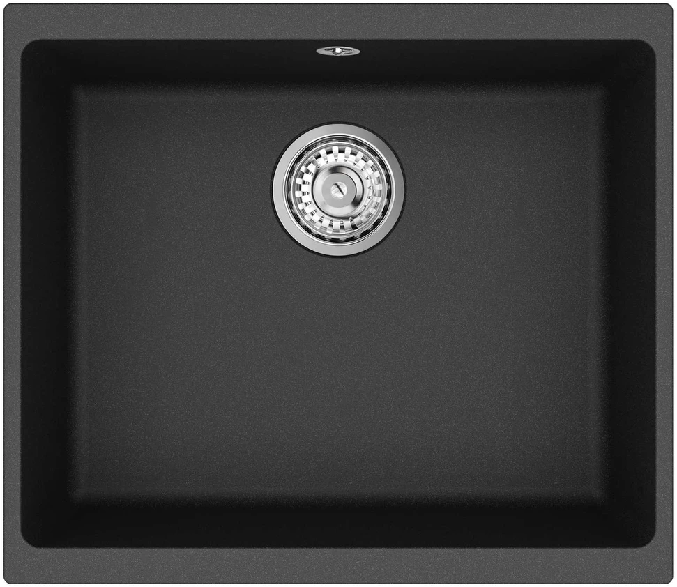 Kriauklė 80% Kvarcas ir 20% Derva 530 x 460 mm Juoda