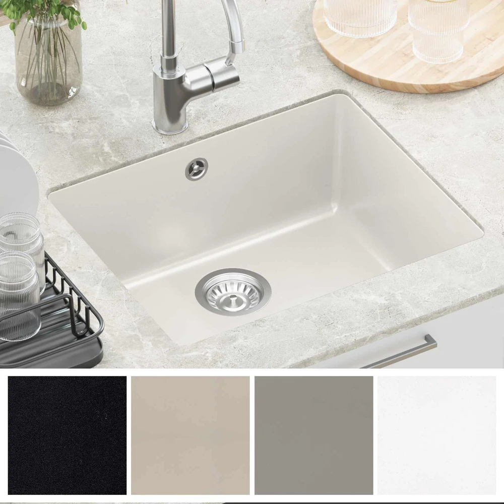 Kriauklė 80% Kvarcas ir 20% Derva 530 x 460 mm Balta