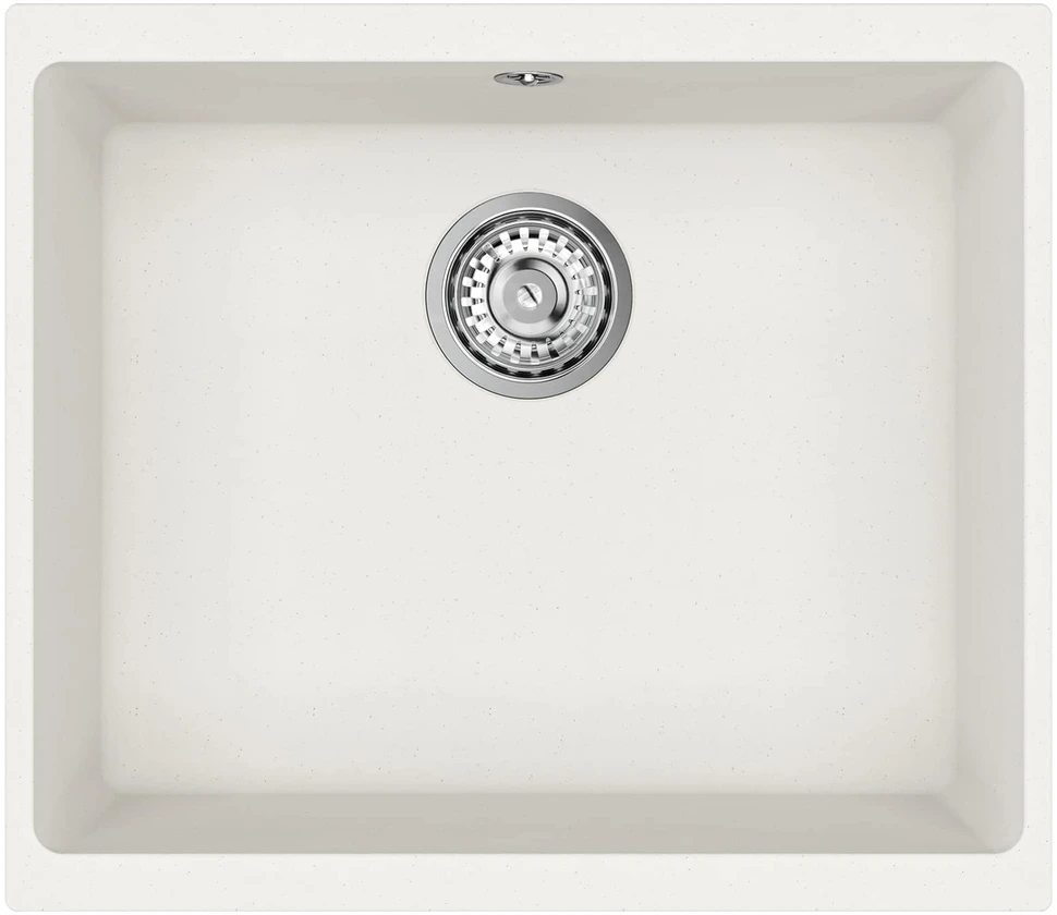 Kriauklė 80% Kvarcas ir 20% Derva 530 x 460 mm Balta
