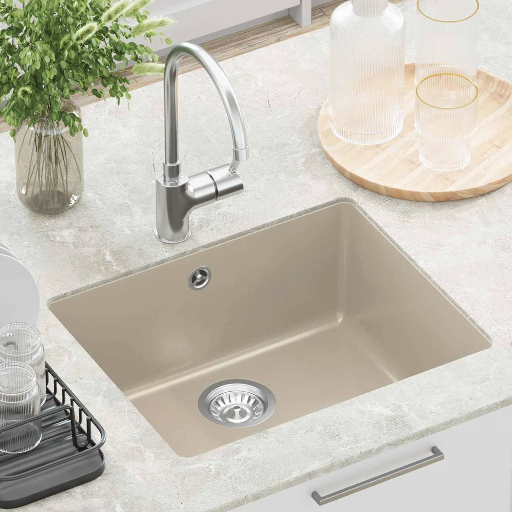 Kriauklė 80% Kvarcas ir 20% Derva 530 x 460 mm Smėlio