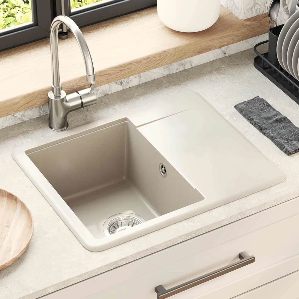 Kriauklė 80% Kvarcas ir 20% Derva 560 x 460 mm Smėlio