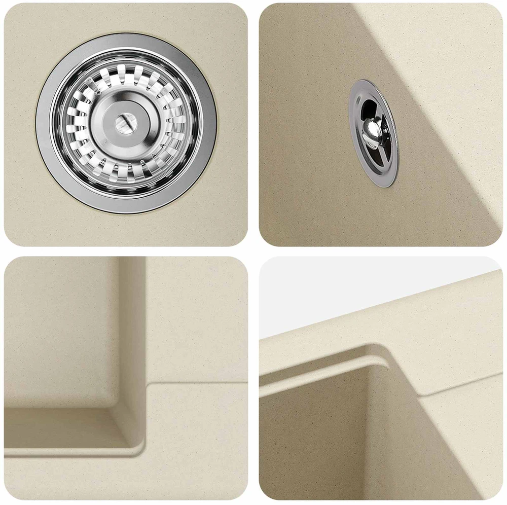 Kriauklė 80% Kvarcas ir 20% Derva 560 x 460 mm Smėlio