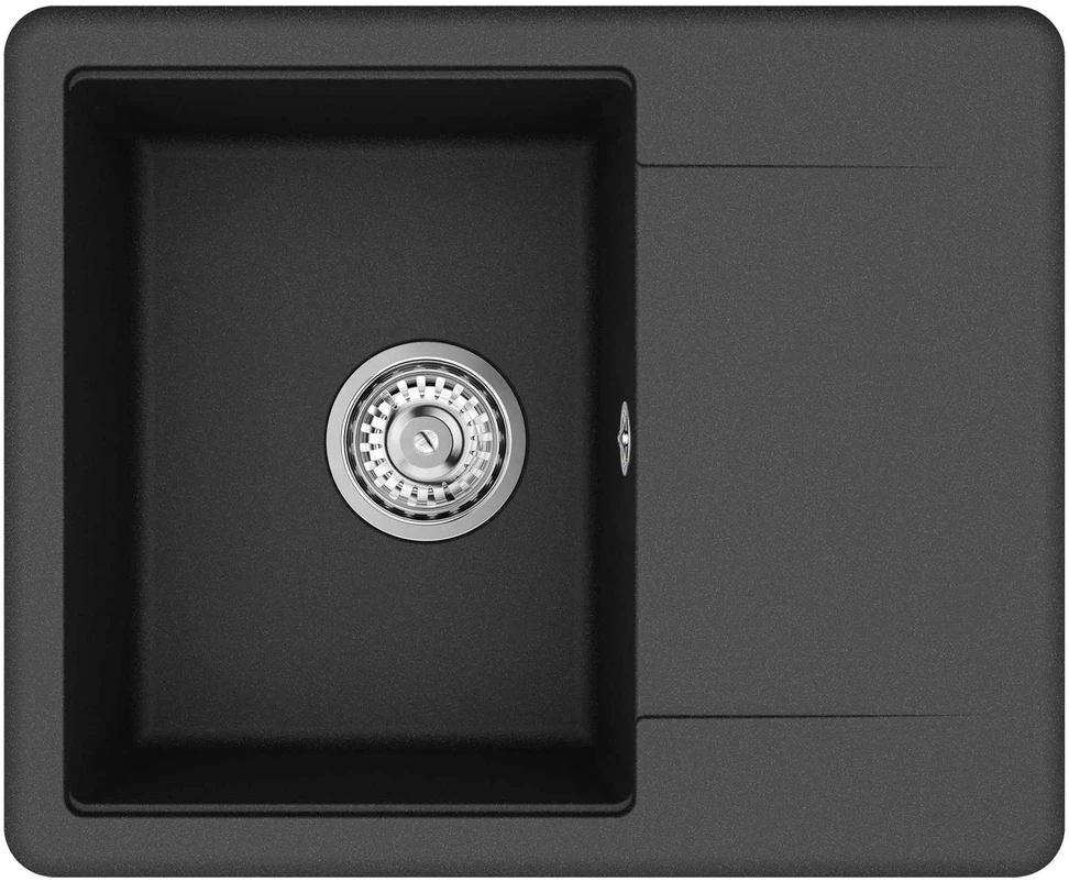 Kriauklė 80% Kvarcas ir 20% Derva 560 x 460 mm Juoda
