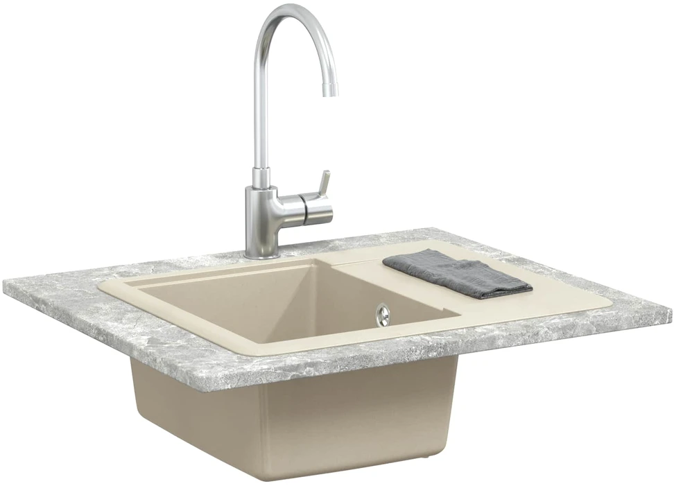 Kriauklė 80% Kvarcas ir 20% Derva 560 x 460 mm Smėlio