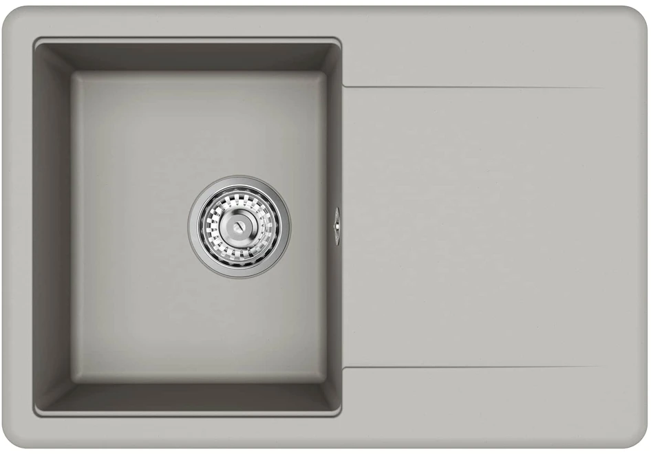 Kriauklė 80% Kvarcas ir 20% Derva 670 x 460 mm Pilka