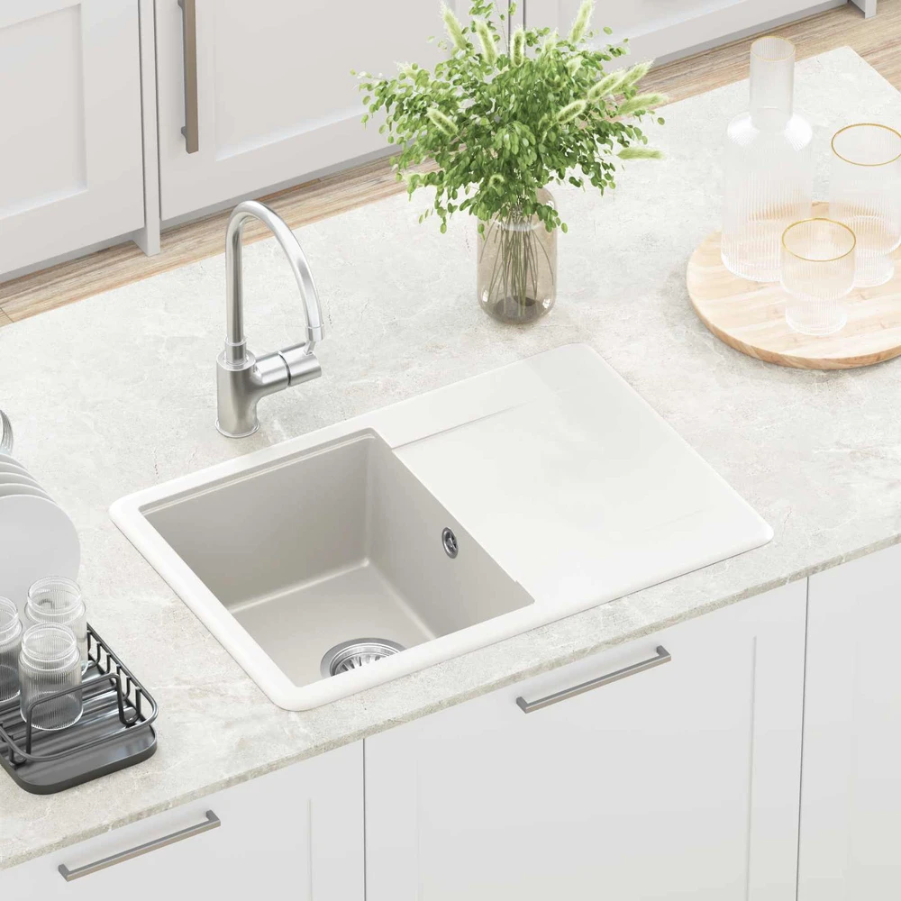 Kriauklė 80% Kvarcas ir 20% Derva 670 x 460 mm Balta