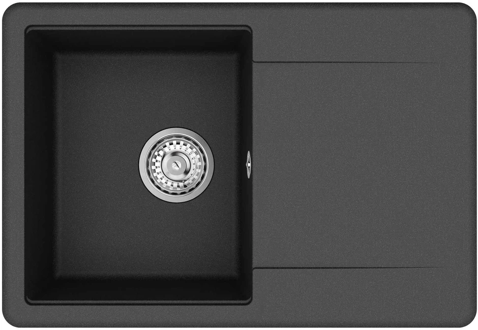 Kriauklė 80% Kvarcas ir 20% Derva 670 x 460 mm Juoda