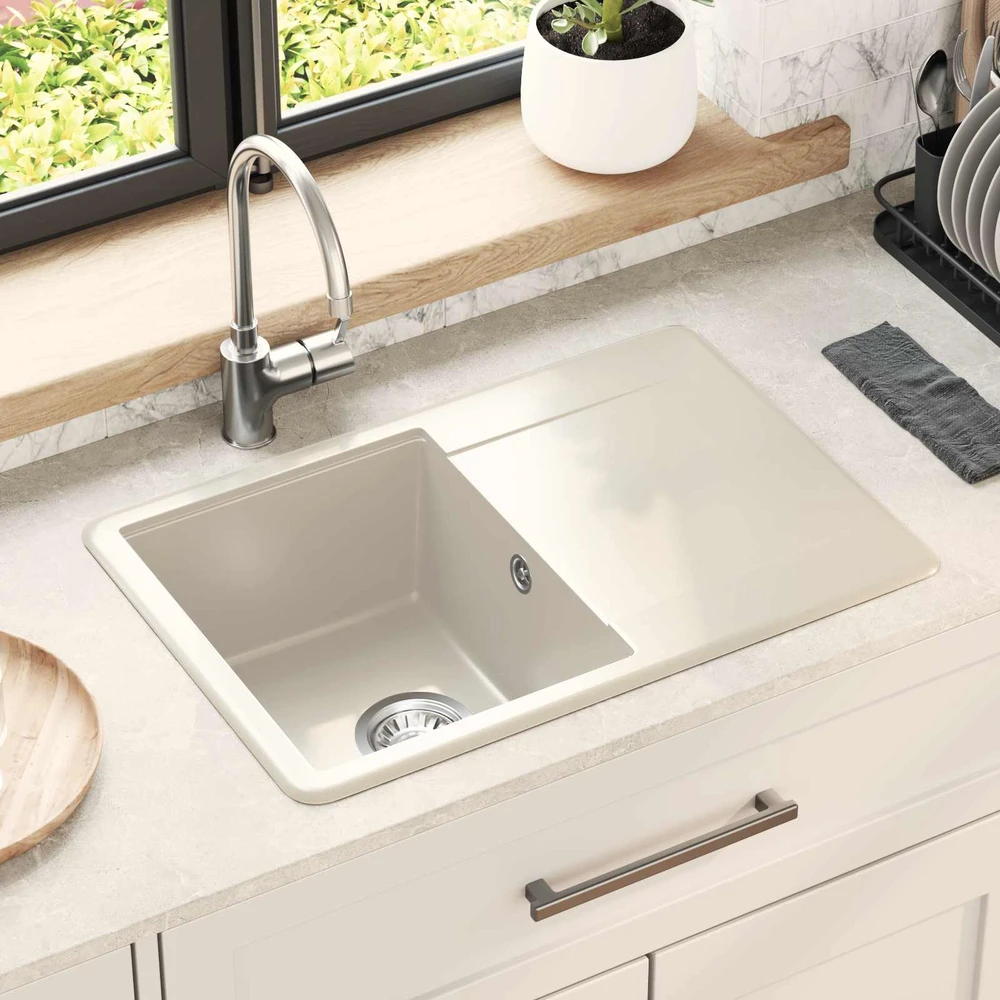 Kriauklė 80% Kvarcas ir 20% Derva 670 x 460 mm Smėlio