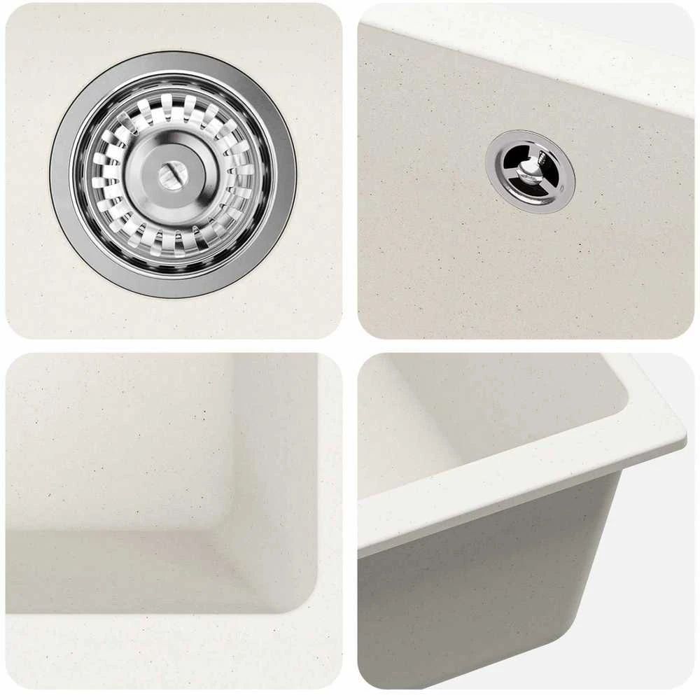 Kriauklė 80% Kvarcas ir 20% Derva 370 x 460 mm Balta