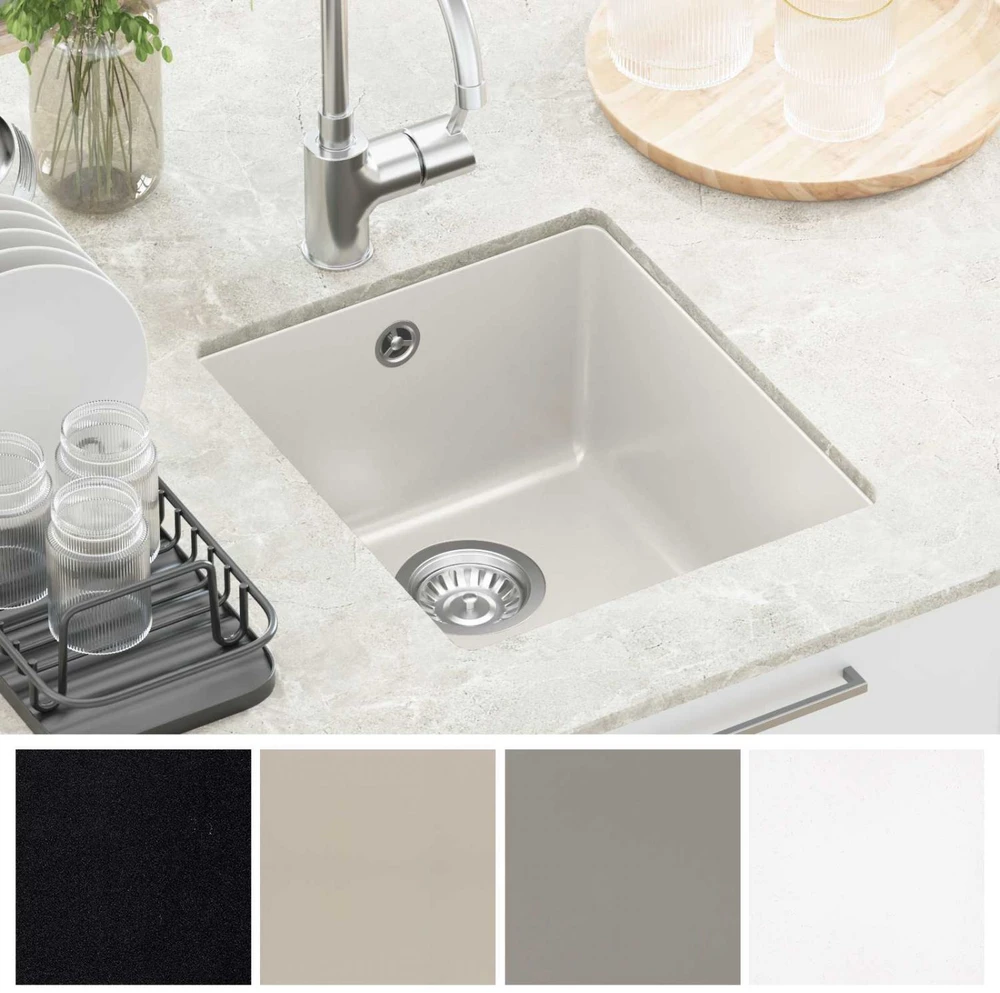 Kriauklė 80% Kvarcas ir 20% Derva 370 x 460 mm Balta