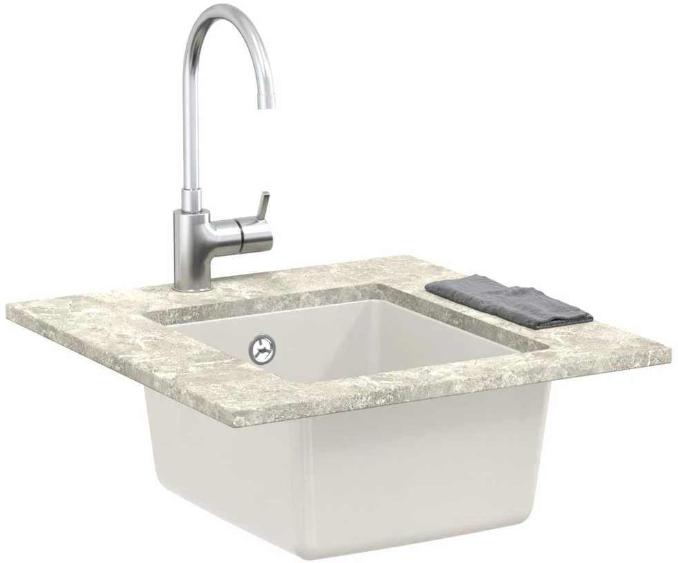 Kriauklė 80% Kvarcas ir 20% Derva 370 x 460 mm Balta