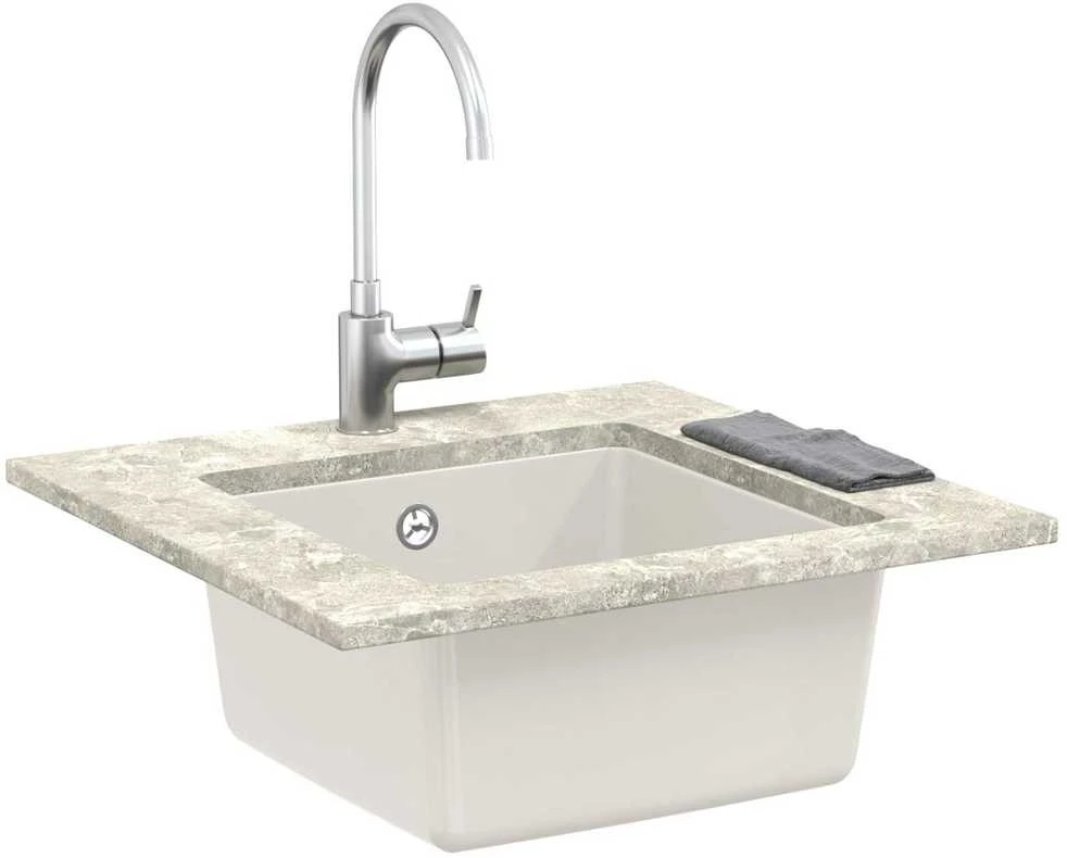 Kriauklė 80% Kvarcas ir 20% Derva 430 x 460 mm Balta