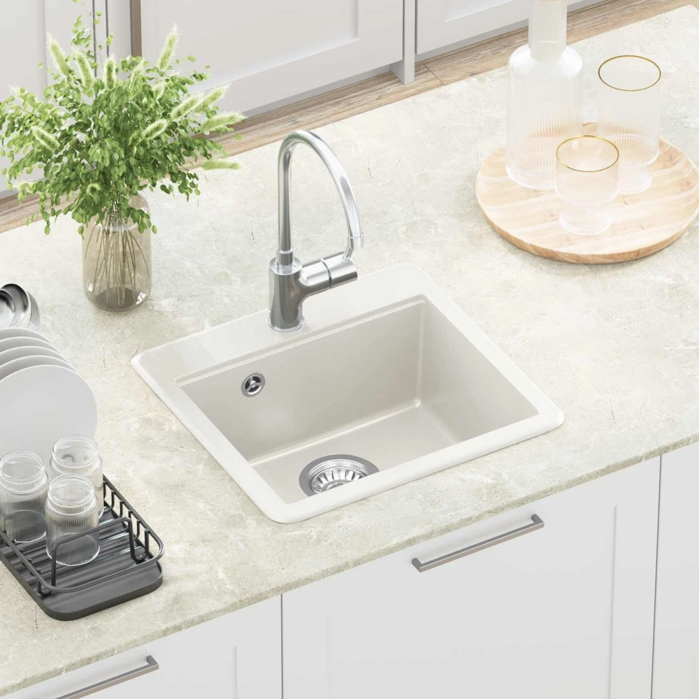Kriauklė 80% Kvarcas ir 20% Derva 470 x 440 mm Balta