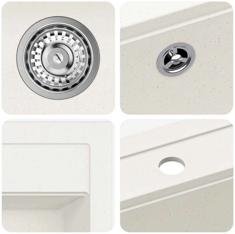 Kriauklė 80% Kvarcas ir 20% Derva 470 x 440 mm Balta