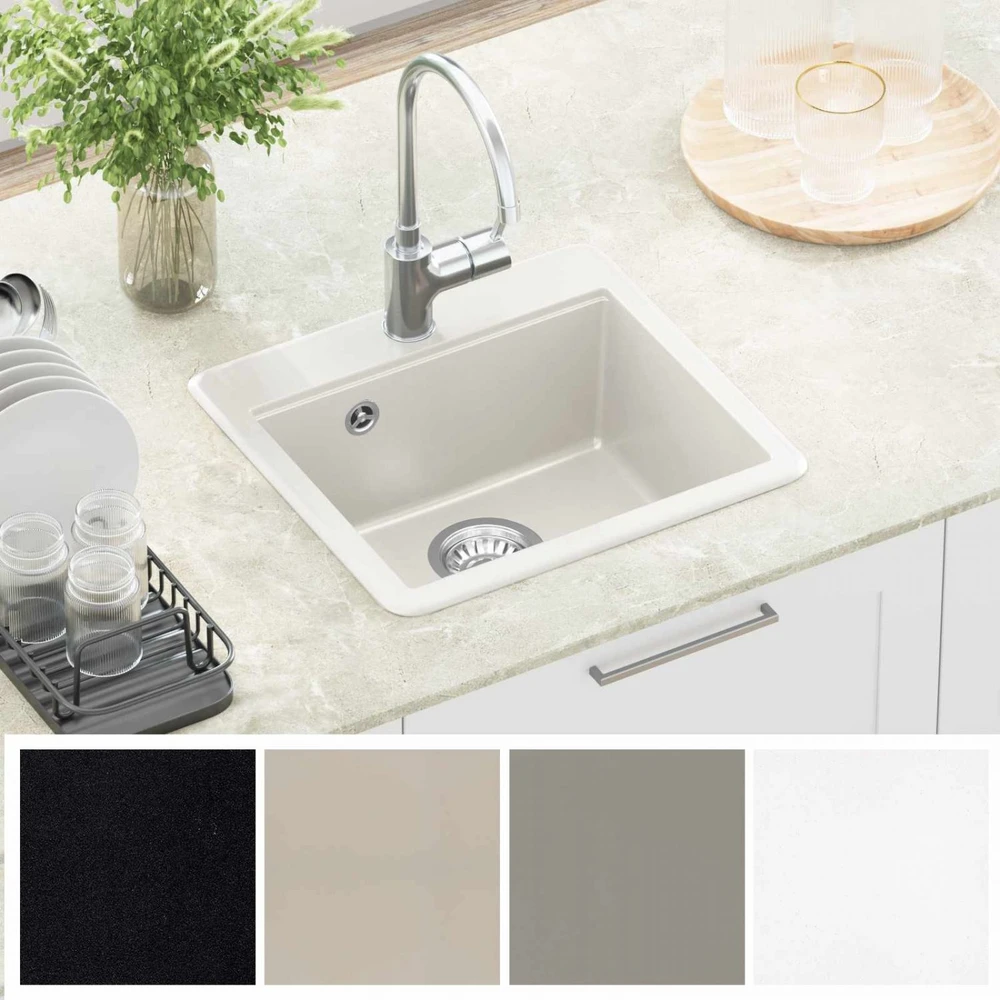 Kriauklė 80% Kvarcas ir 20% Derva 470 x 440 mm Balta