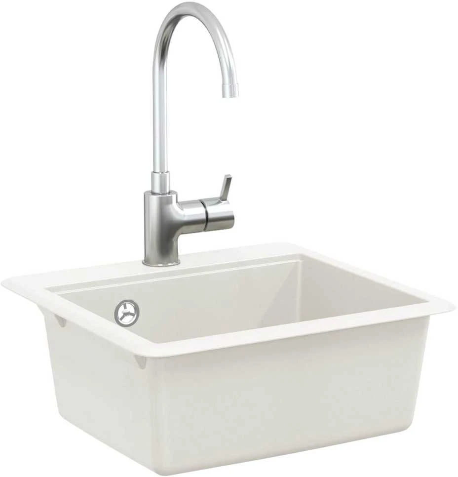 Kriauklė 80% Kvarcas ir 20% Derva 470 x 440 mm Balta