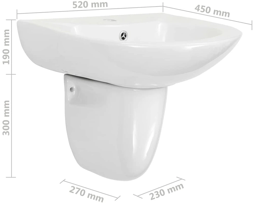 Kriauklė Balta 52 x 45 x 49 cm Lakuota keramika