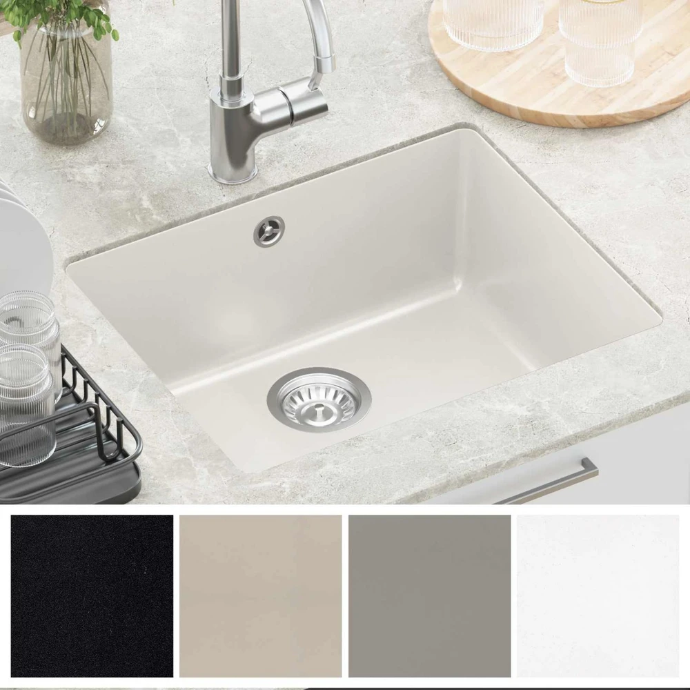 Kriauklė 80% Kvarcas ir 20% Derva 530 x 460 mm Balta