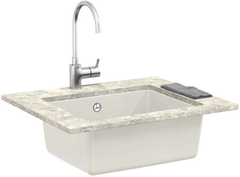 Kriauklė 80% Kvarcas ir 20% Derva 530 x 460 mm Balta
