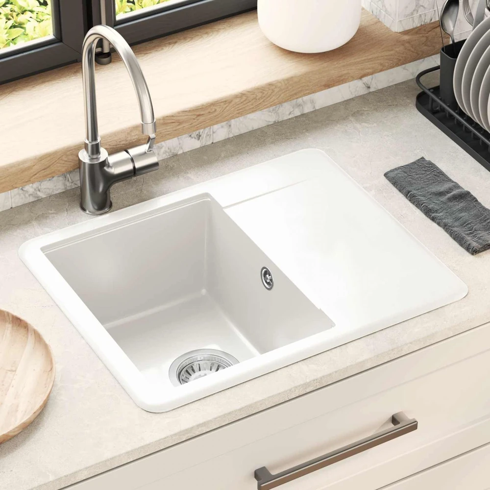Kriauklė 80% Kvarcas ir 20% Derva 560 x 460 mm Balta