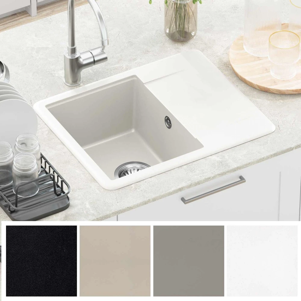 Kriauklė 80% Kvarcas ir 20% Derva 560 x 460 mm Balta