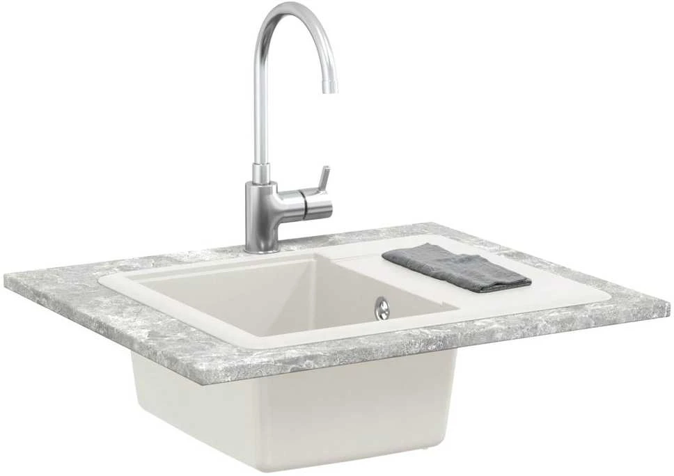 Kriauklė 80% Kvarcas ir 20% Derva 560 x 460 mm Balta