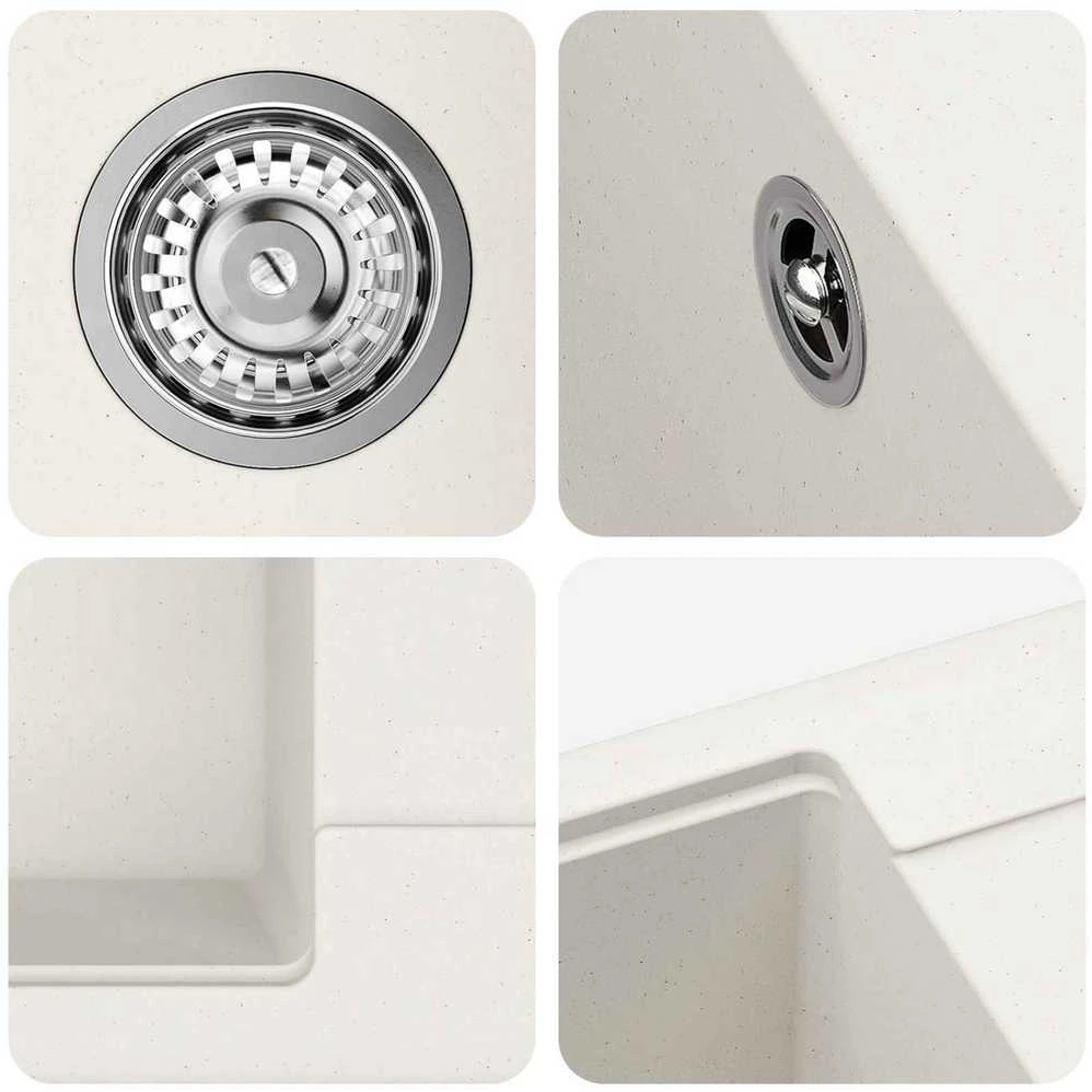 Kriauklė 80% Kvarcas ir 20% Derva 560 x 460 mm Balta