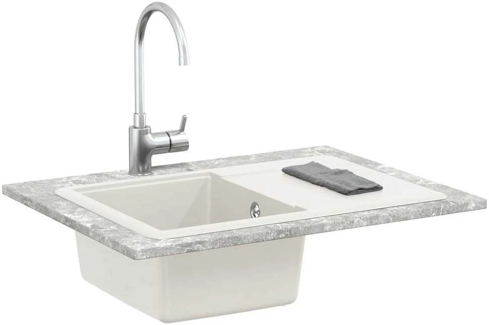 Kriauklė 80% Kvarcas ir 20% Derva 670 x 460 mm Balta