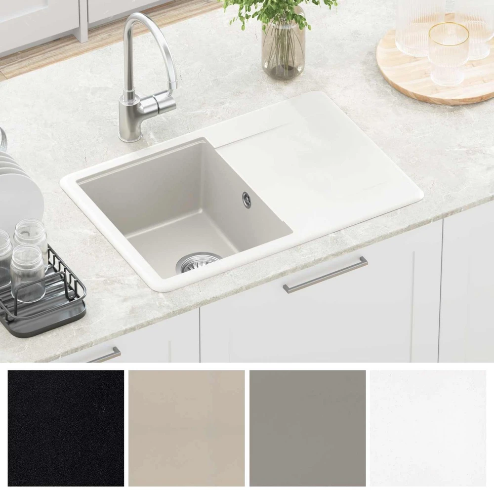 Kriauklė 80% Kvarcas ir 20% Derva 670 x 460 mm Balta