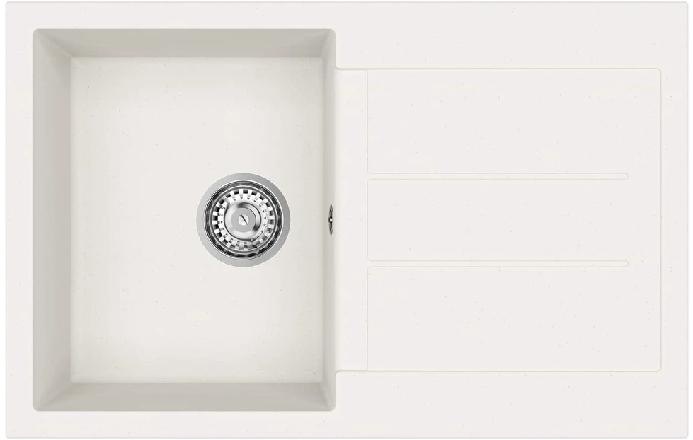 Kriauklė Balta 780 x 500 mm 80% Kvarcas ir 20% Derva