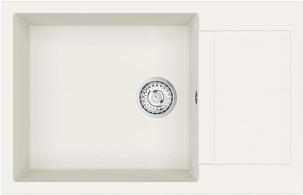 Kriauklė Balta 780 x 500 mm 80% Kvarcas ir 20% Derva