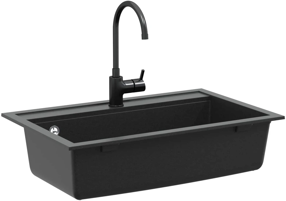 Kriauklė Granitas 795 x 505 mm Juoda
