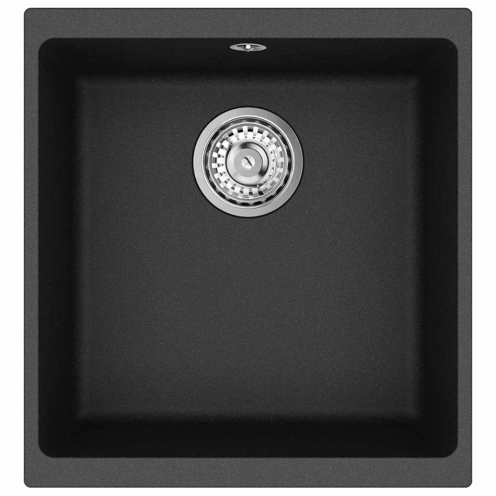 Kriauklė 80% Kvarcas ir 20% Derva 430 x 460 mm Juoda