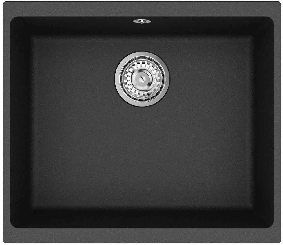 Kriauklė 80% Kvarcas ir 20% Derva 530 x 460 mm Juoda