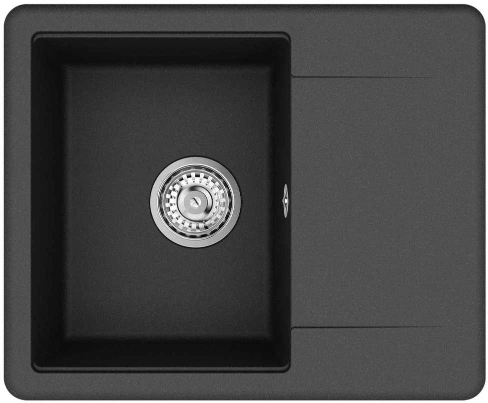 Kriauklė 80% Kvarcas ir 20% Derva 560 x 460 mm Juoda