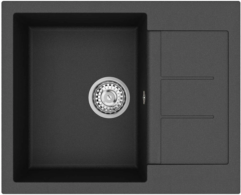 Kriauklė Juoda 620 x 500 mm 80% Kvarcas ir 20% Derva