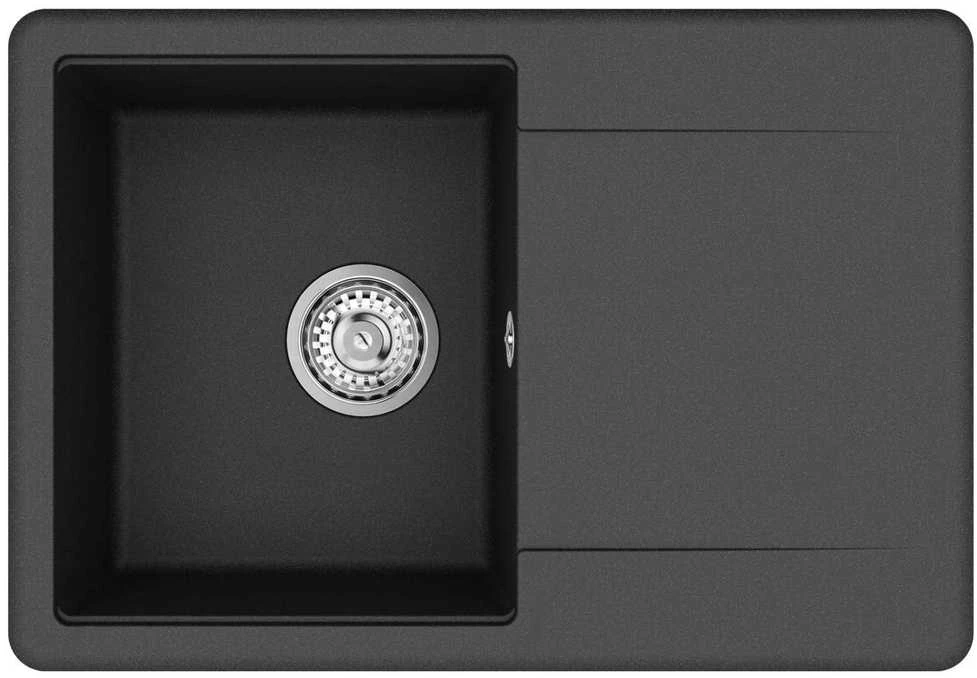 Kriauklė 80% Kvarcas ir 20% Derva 670 x 460 mm Juoda