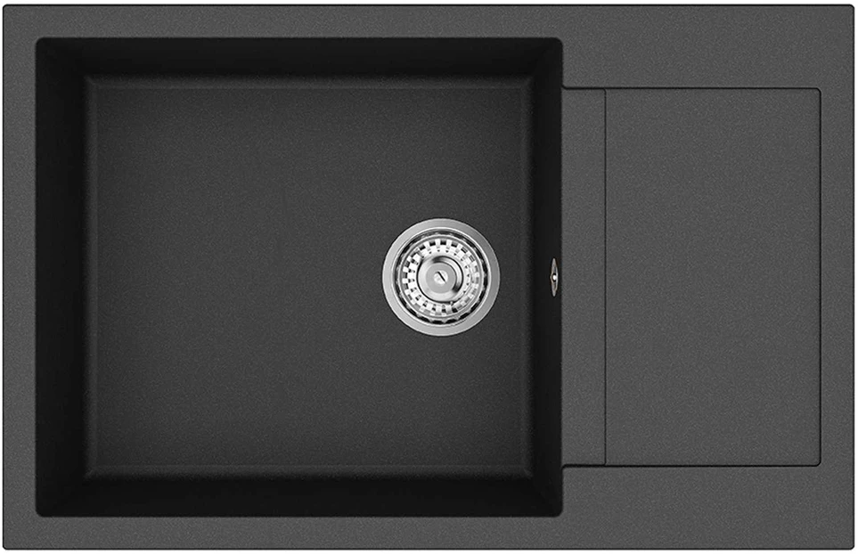 Kriauklė Juoda 780 x 500 mm 80% Kvarcas ir 20% Derva