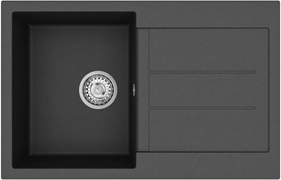 Kriauklė Juoda 780 x 500 mm 80% Kvarcas ir 20% Derva
