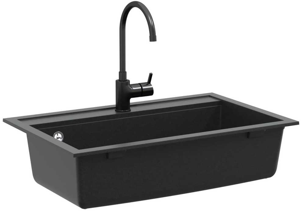Kriauklė Granitas 795 x 505 mm Juoda