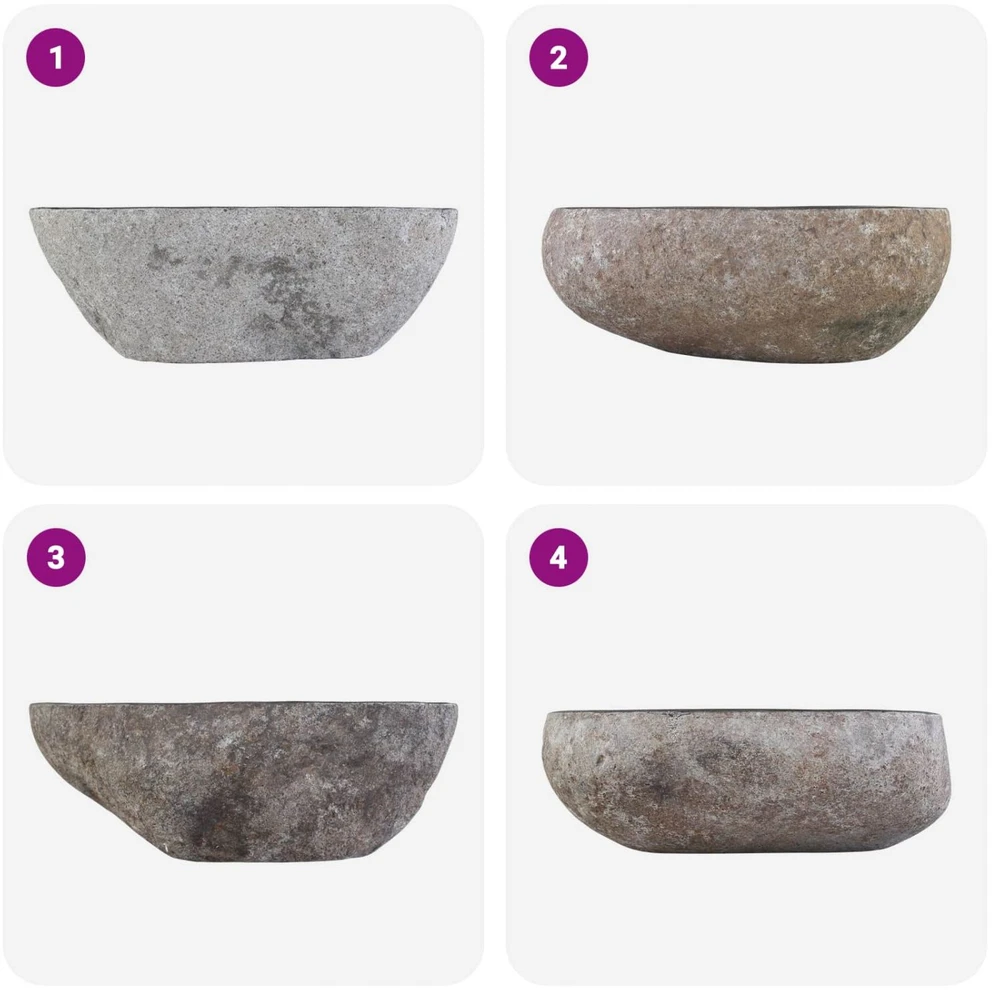 Kriauklė Ovalo Pilka (32-37) x (27-30) x 12 cm Upės akmuo
