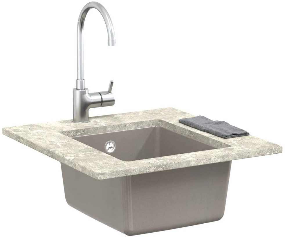 Kriauklė 80% Kvarcas ir 20% Derva 370 x 460 mm Pilka