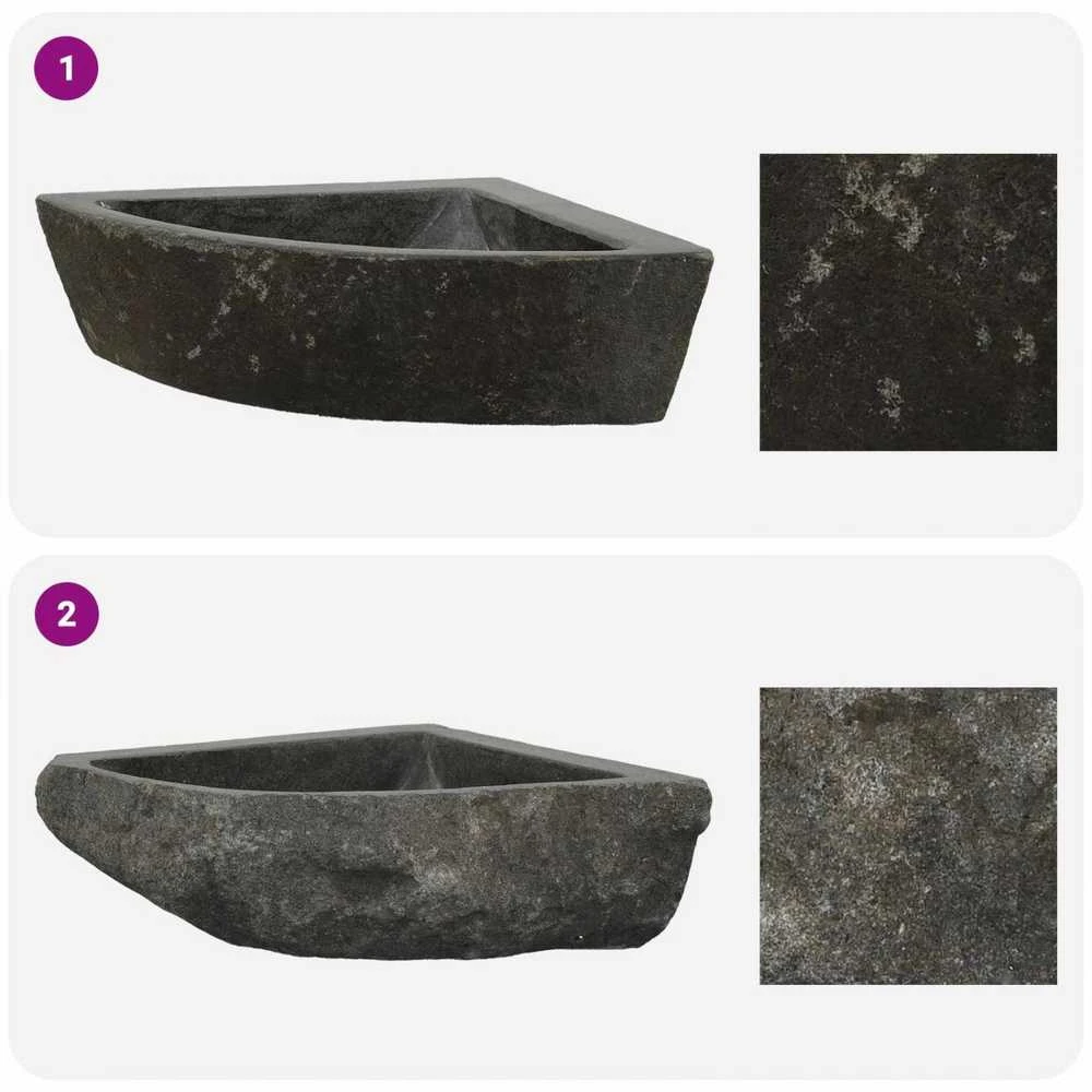 Kriauklė Pilka (38-45) x (38-45) x 12 cm Upės Akmuo