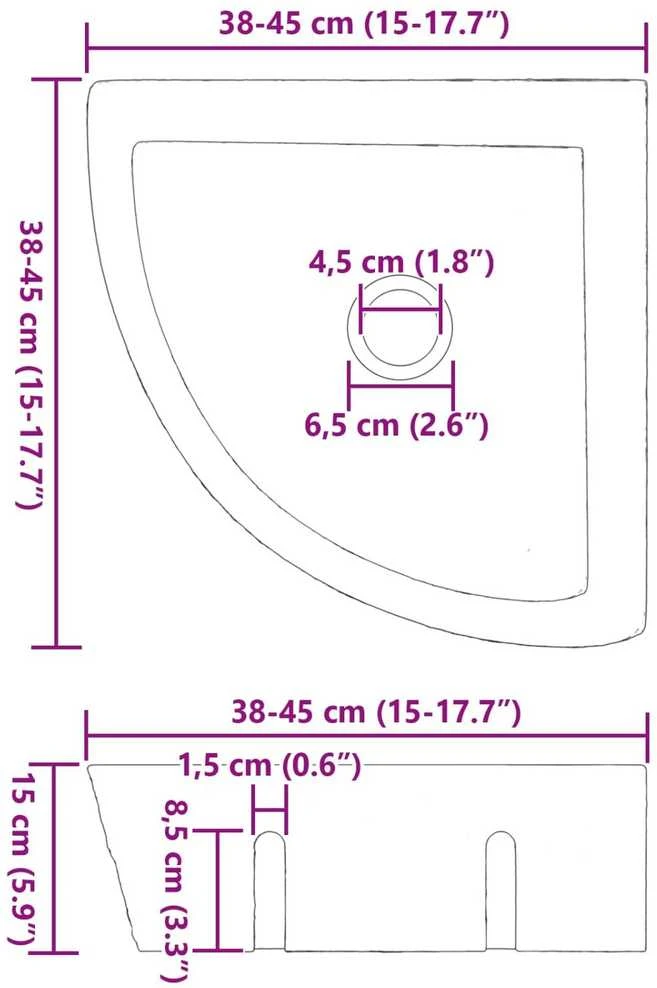 Kriauklė Pilka (38-45) x (38-45) x 12 cm Upės Akmuo