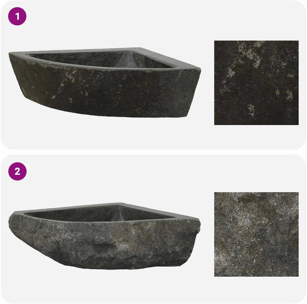 Kriauklė Pilka (38-45) x (38-45) x 12 cm Upės Akmuo