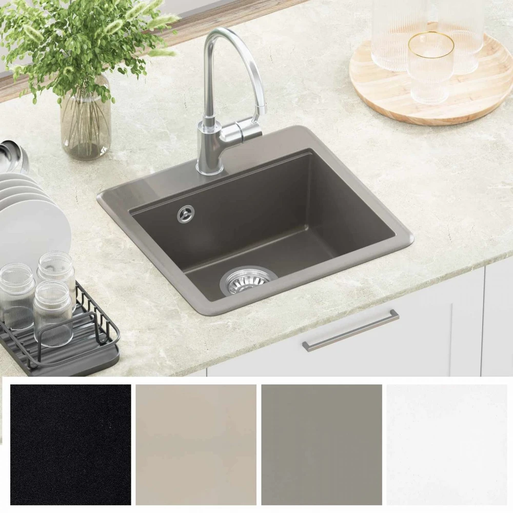 Kriauklė 80% Kvarcas ir 20% Derva 470 x 440 mm Pilka