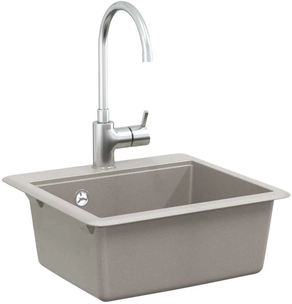 Kriauklė 80% Kvarcas ir 20% Derva 470 x 440 mm Pilka