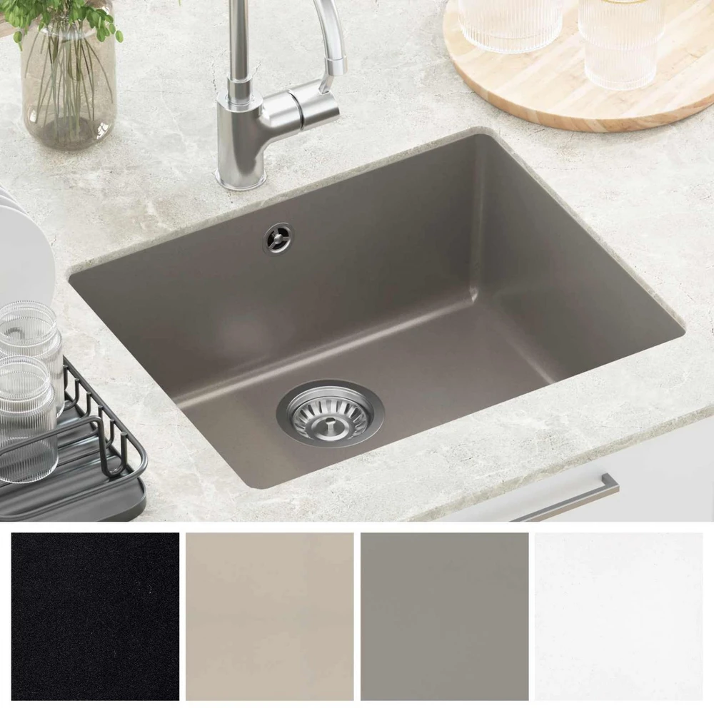 Kriauklė 80% Kvarcas ir 20% Derva 530 x 460 mm Pilka
