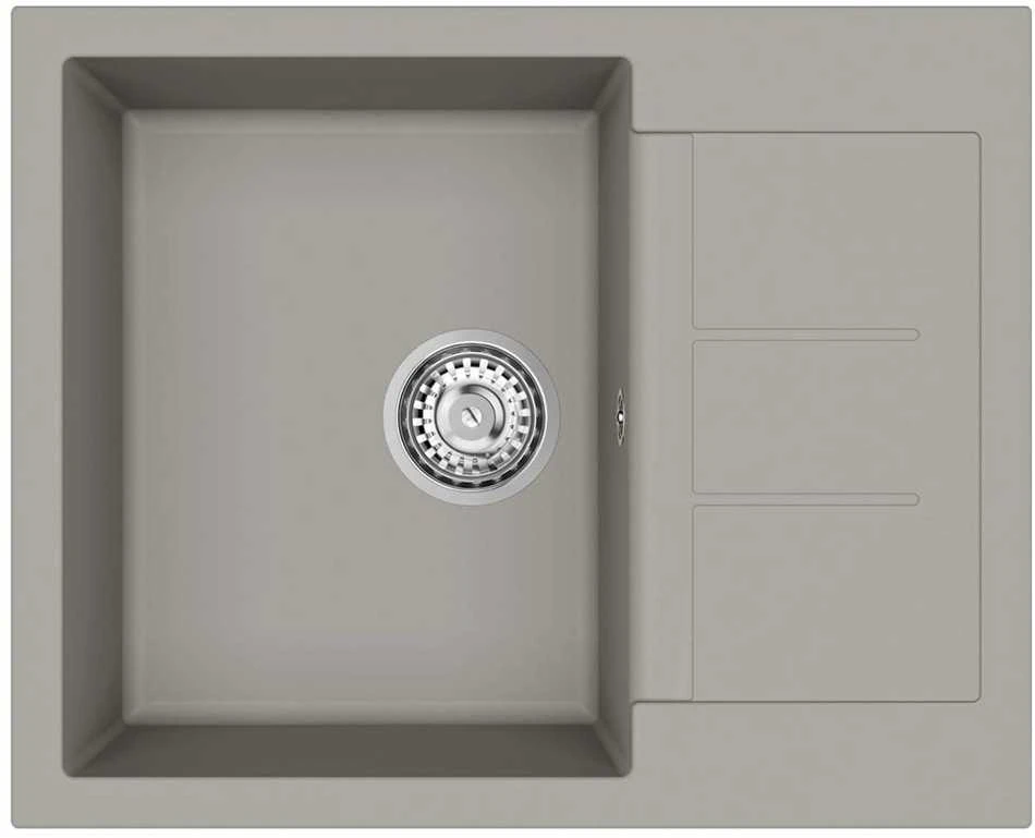 Kriauklė Pilka 620 x 500 mm 80% Kvarcas ir 20% Derva