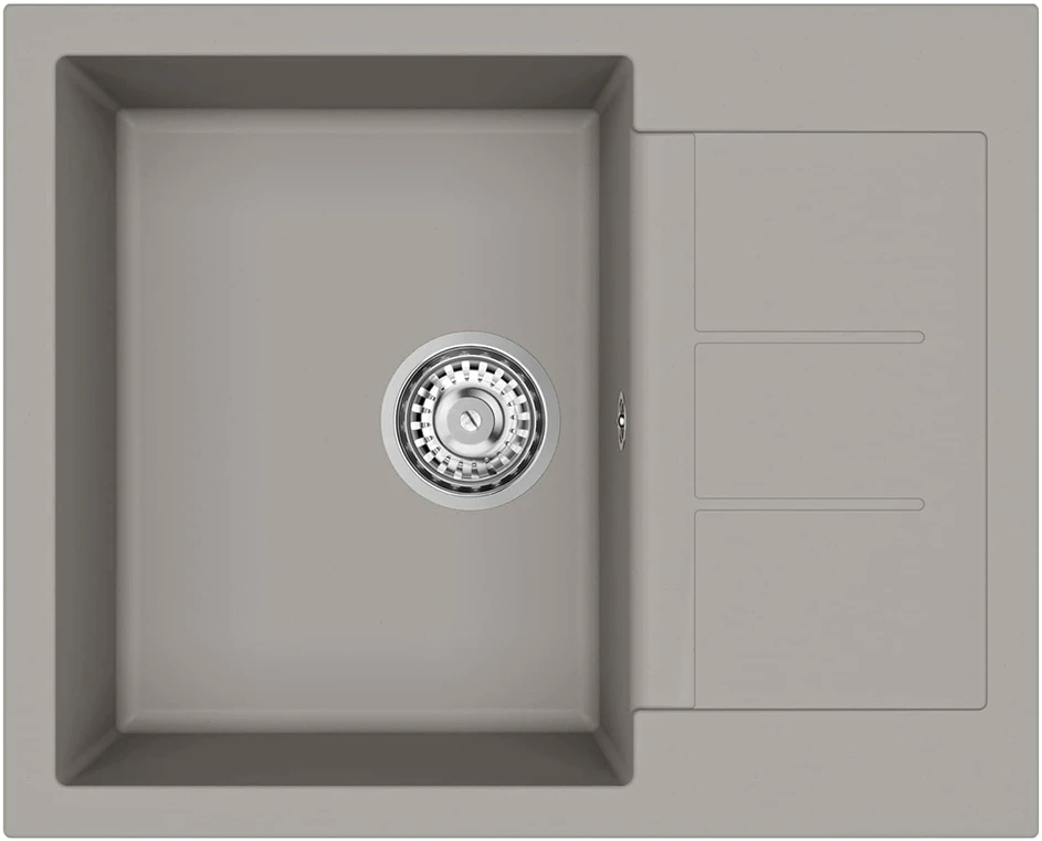 Kriauklė Pilka 620 x 500 mm 80% Kvarcas ir 20% Derva